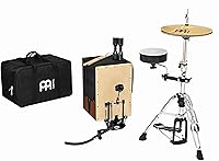 Vista 1 de Cajon Box Drum Set Kit for Low Volume Acoustic Music with Snare, Hihat Cymbals, Pedal, Shaker, Rods, Bag and Hardware