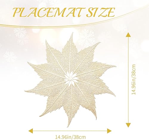 Miniatura 3 de BACKTOEDEN Juego de 6 manteles individuales redondos color dorado claro, lavables, resistentes al calor, manteles individuales prensados de vinilo