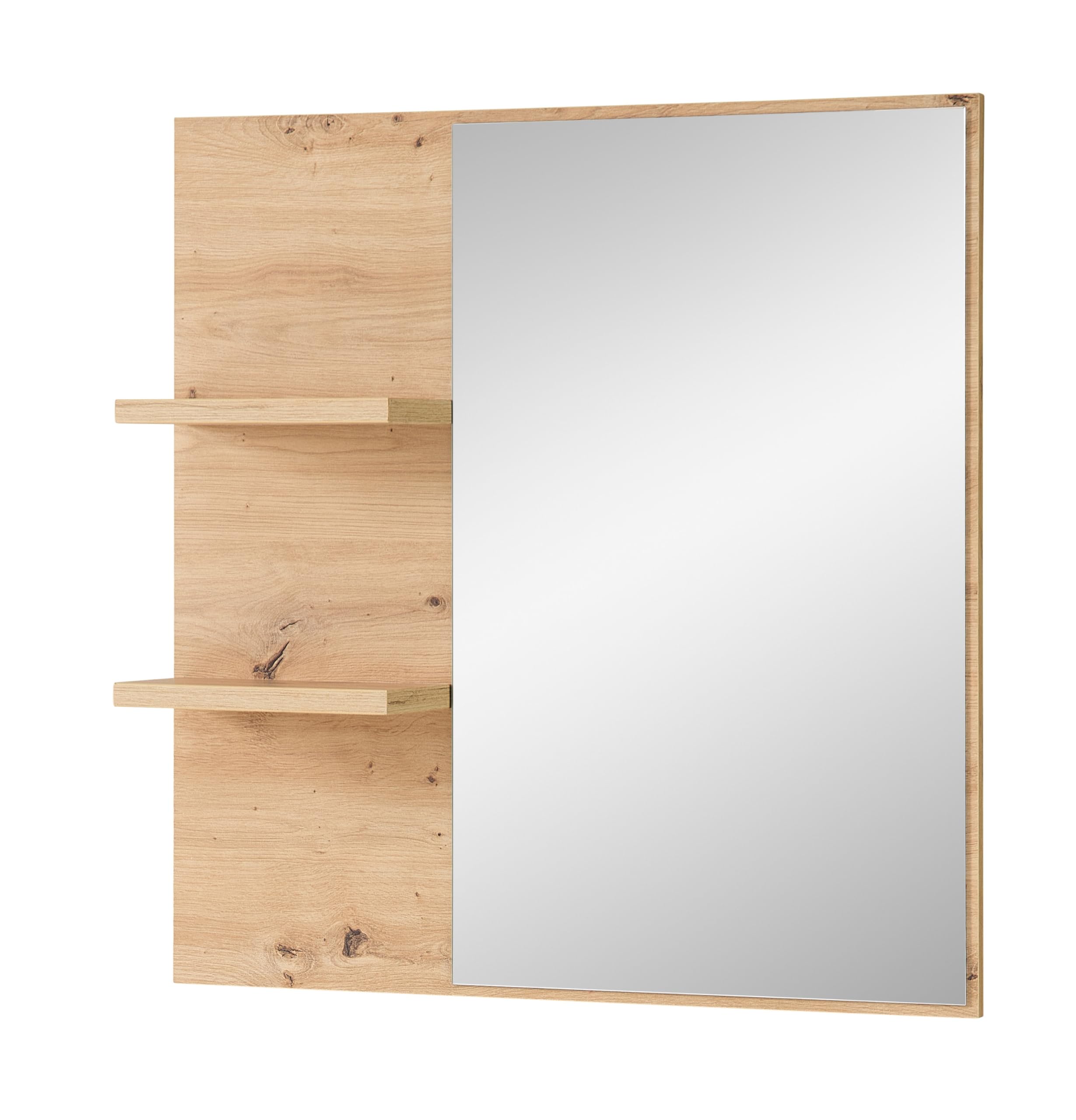 BARI Wandspiegel in Artisan Eiche Optik FSC-Zertifiziert - Praktischer Spiegel mit Ablage für Flur & Garderobe - 78 x 80 x 17 cm (B/H/T)
