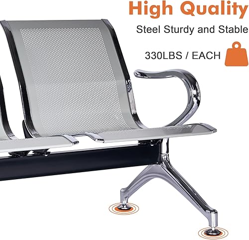 Miniatura 6 de Sillas de recepción para sala de espera, sillas de recepción de aeropuerto con brazos, sillas de invitados de oficina para banco, hospital, mercado