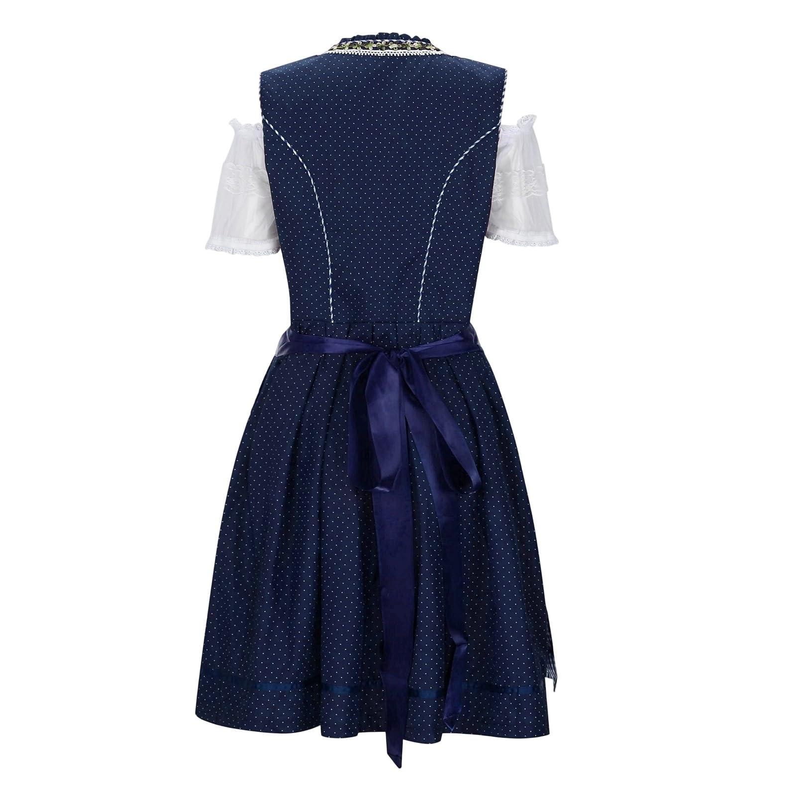 Generisch Oktoberfest Outfit Damen Kariert Dirndl Und Bluse Mit Schürze Kurzarm Dirndl Women Frauen Midi Kleid Trachtenkleid Tracht Dirndlbluse Elegante Trachtenmode Dirndlschürzen