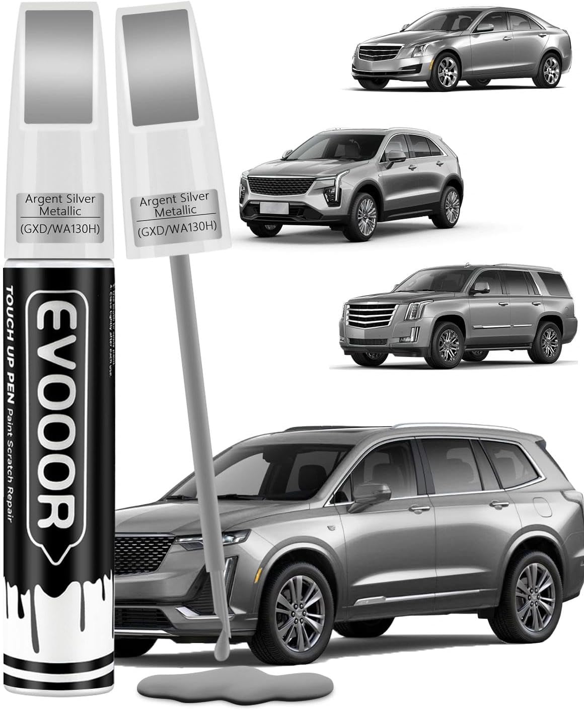 Stellar Black Metallic(GB8/WA384A) Touch Up Paint Compatible with Cadillac Exact Match 2 in 1 Touch up Paint for Chips and Nicks Repair with 2pcs Disposable Micro Applicators