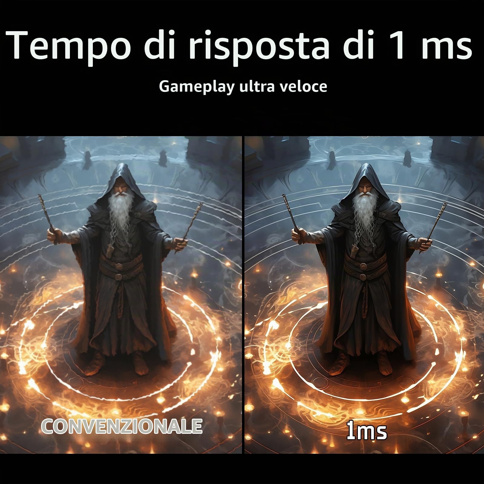 Itek monitor GGF - 27" Piatto 2560x1440 WQHD HDR10, Pannello IPS da 165Hz, Risposta 1ms, Collegamenti 2xHDMI e 2x DP, FreeSync, G-Sync, Adaptive Sync, HAS, Pivot, Flicker Free