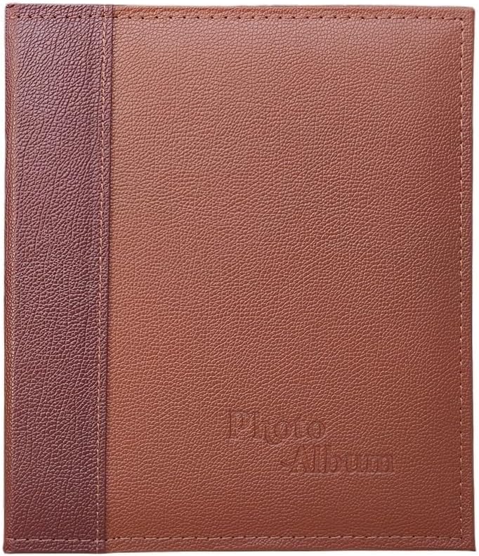 Travel Growth Commemorative Book ﻿ Album Book Leather Retro Creative Storage Album Pocket PP Album Applicable to Photos, Receipts, Star Cards, etc(White-Patch Five-Pointed star4)