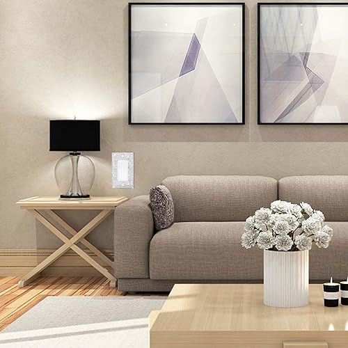 Miniatura 6 de Placa de pared para interruptor de diamantes de imitación brillantes plateados, cubiertas para interruptor de luz de palanca de doble banda,