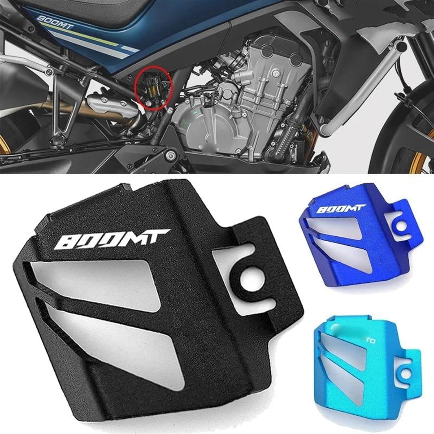 for CF-Moto 800MT 800 MT 2021-2023 MT800 800 Motorcycle CNC Rear Brake Fluid Reservoir Cover Guard Protection Engine (Color : Titanium-800MT6)
