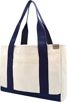 【THEAIRTOWN】Glossy Eyelet Big-Pocket Shoulder Bag ★ Amazon.com: Canvas Tote Bag Casual Multi pockets Handbags