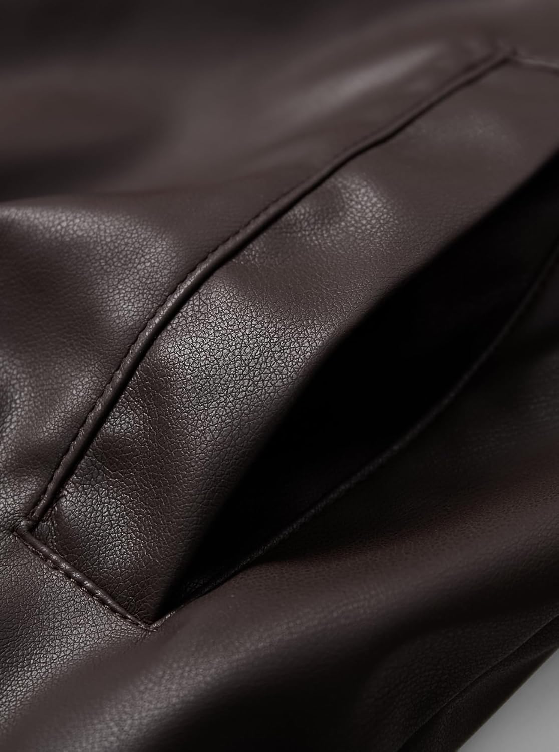 Women's Cropped Slightly Stretch Faux Leather Zip Up Baseball Jackets with Cotton Ribbed - Image 7