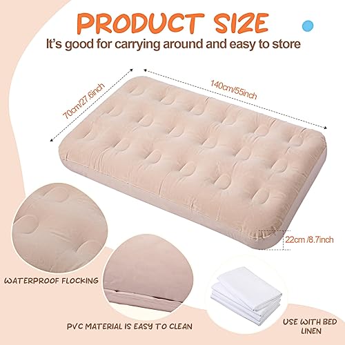 Miniatura 2 de Juego de 4 tiendas inflables para niños, incluye 4 colchones de aire portátiles, tiendas de campaña plegables y sábanas planas blancas