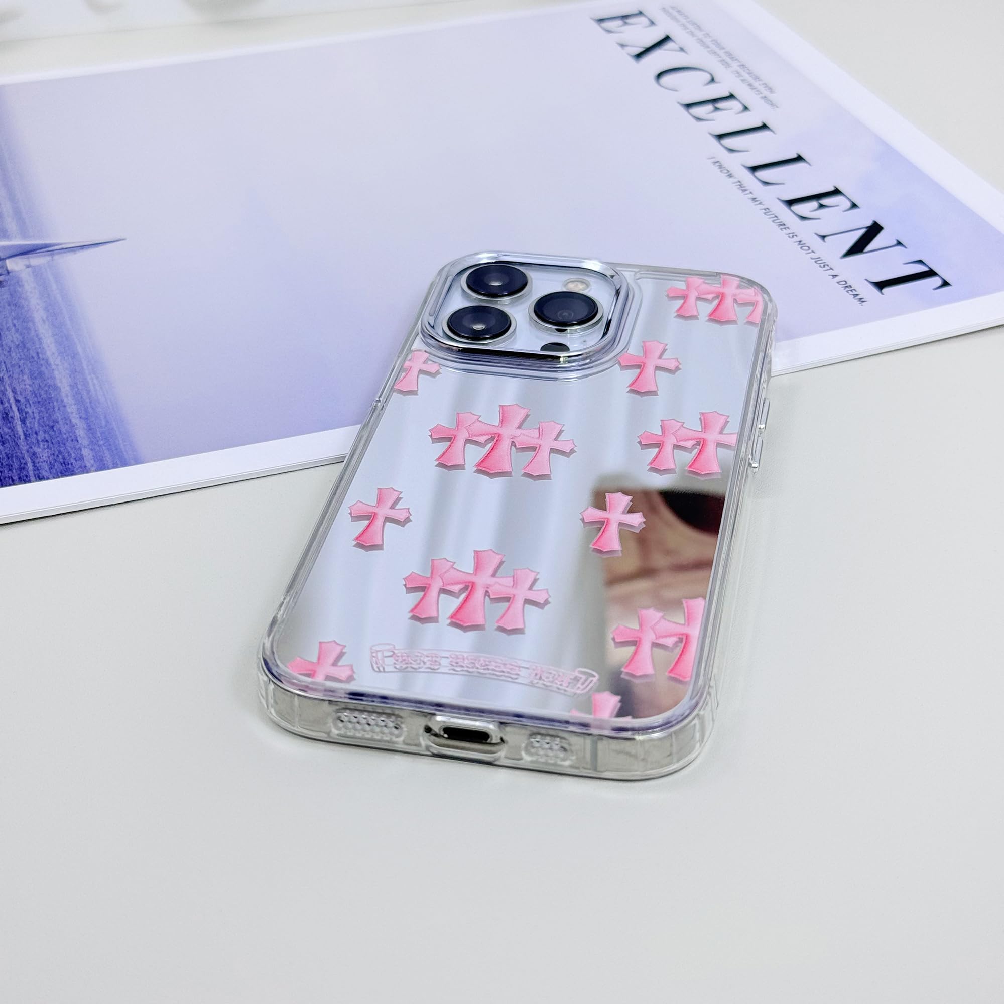 Amazon.com: ezyuzy Fits iPhone 15 Case Bless Mirror Phone