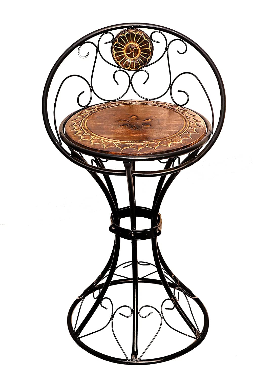 Wood & Wrought Iron Chair/Bar Chair/Bar Stool/Stool for Home/Office Decoration (30 Inches Height)-image-8