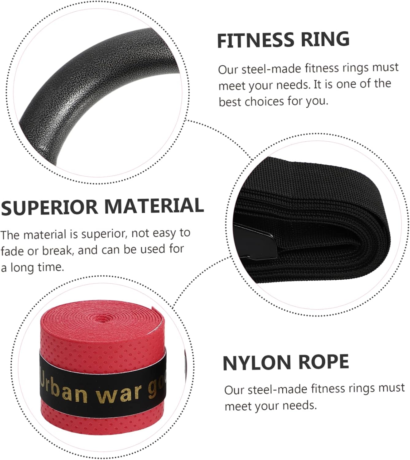 KESYOO 2Pcs Home Gymnastics Rings Exercise Ring Equipment for Indoor Fitness Training Durable for Home Workouts