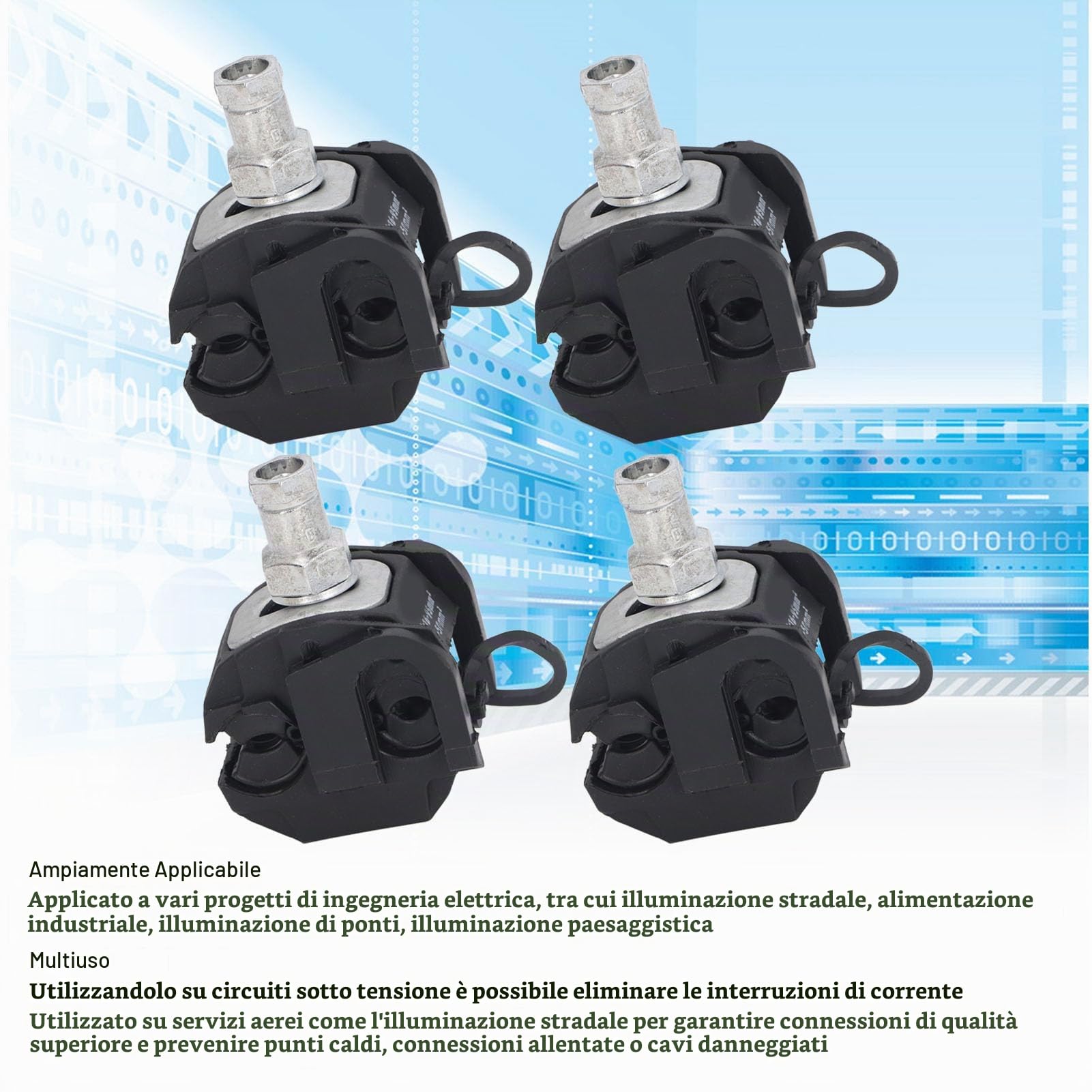Fockety Connettore Perforante Isolante, 5 Pezzi Morsetto Perforante Isolante 1KV Sdoppiatore Cavo Ad Alta Bassa Tensione Senza Peeling con Guscio Isolato Non Richiede Peeling per (JJC-3)