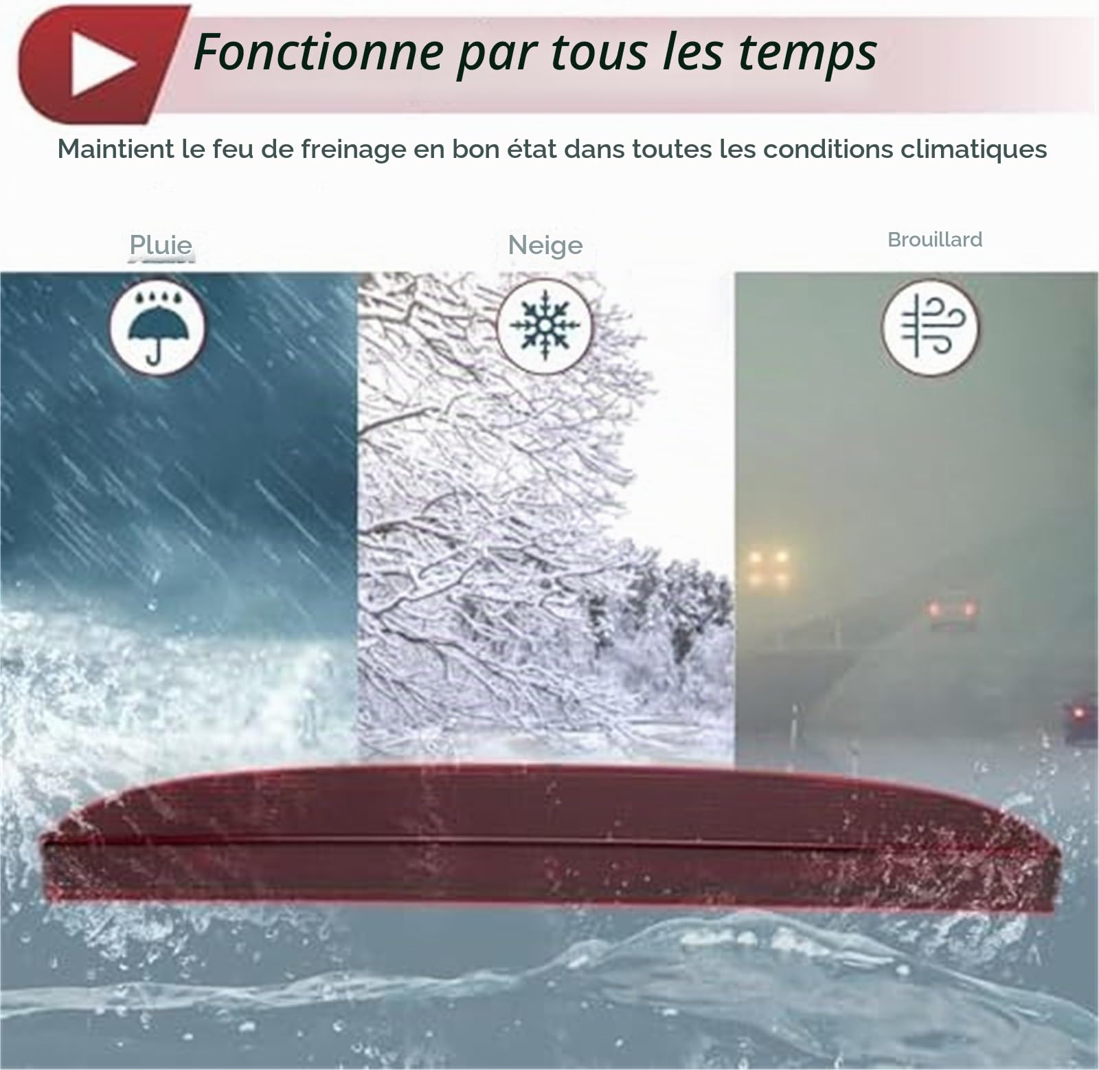 Troisième feu stop, pour Renault pour Clio Ii 1998-2006 No.7700410753 Rouge 3ème monté étanche arrière niveau central 1 Troisième ensemble de frein
