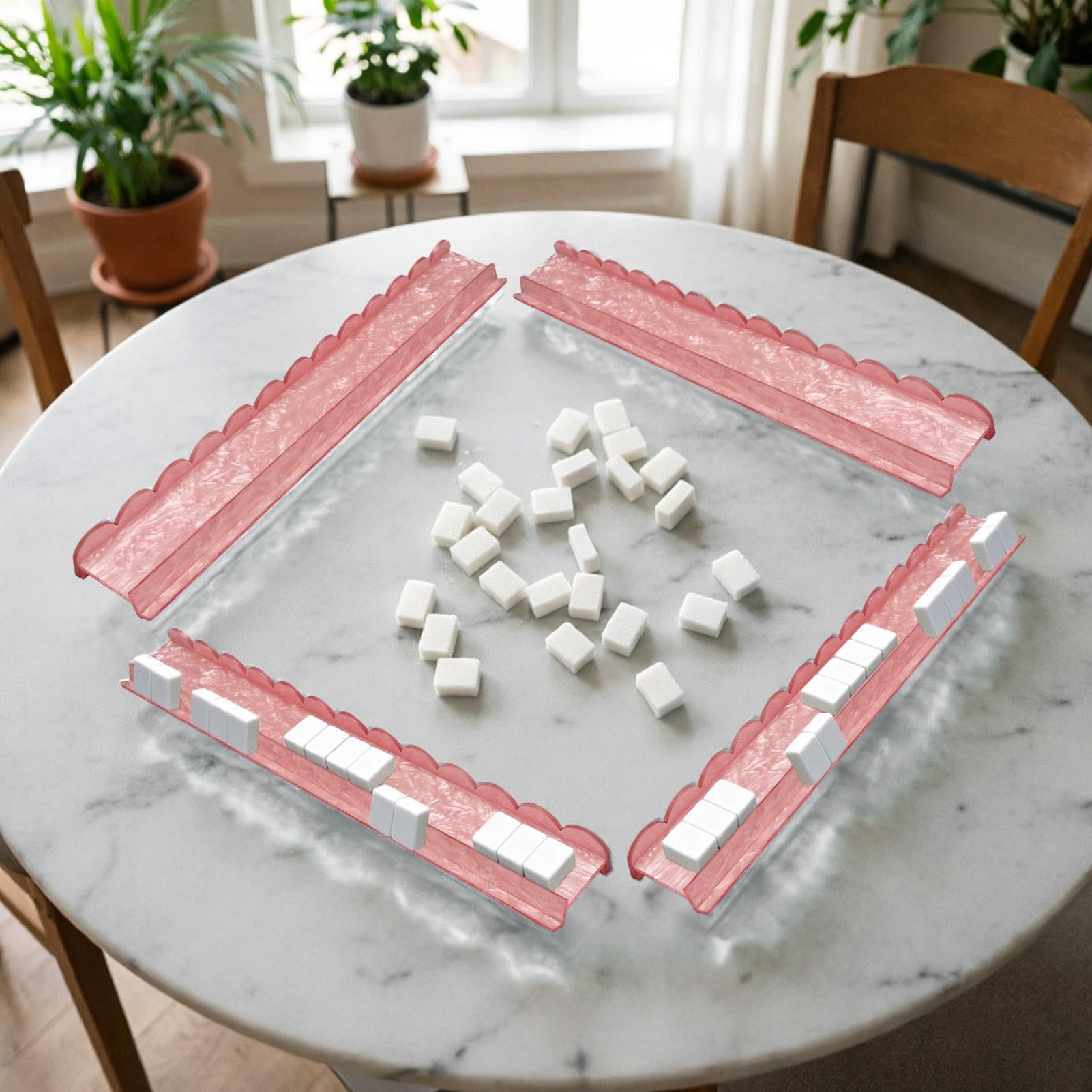 Mahjong Racks, Acrylic Holders, Game Pushers, Tile Support, for Players | Game Accessories Provide Tile Control With Clear Rack Design, Magnetic Pusher Appeal For Beginners, Club e Gatherings