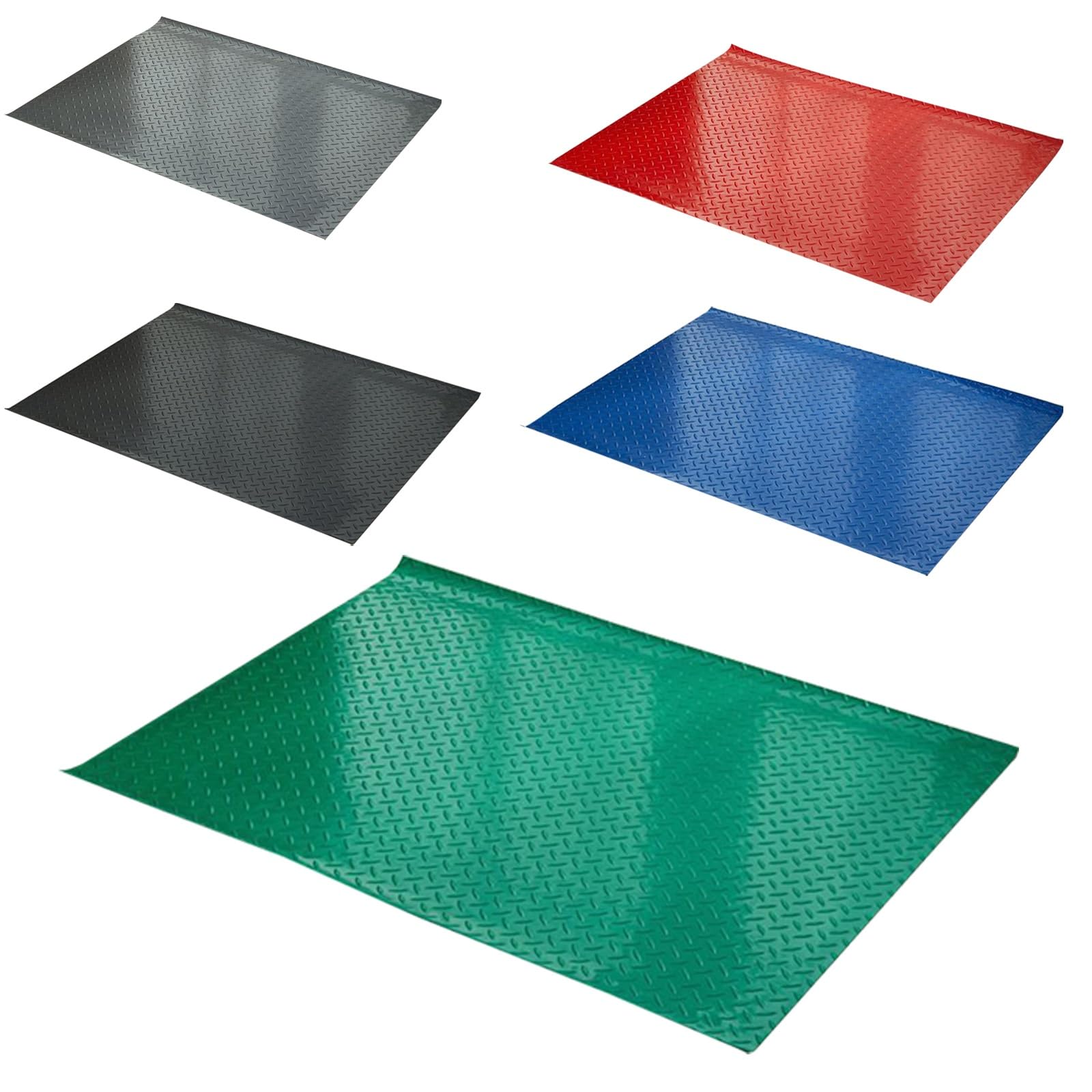Tapis de Sol en PVC Idéal pour Cuisine et Atelier Revêtement Rouge