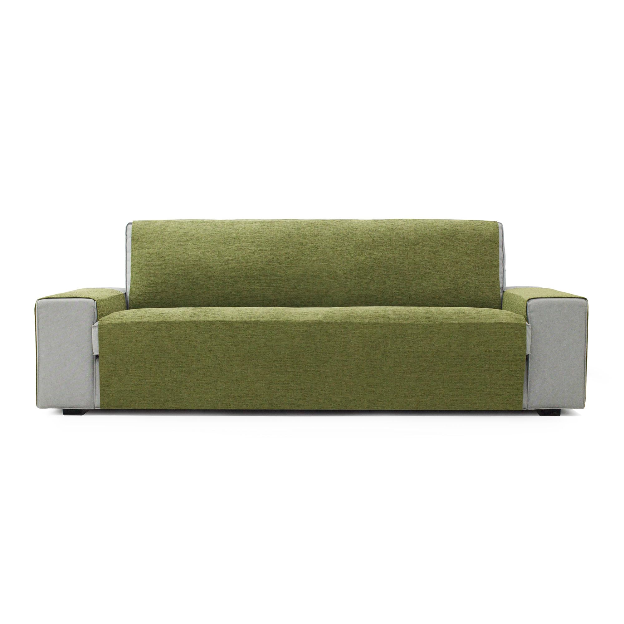FAVERTI® Cubre Sofá 2 Plazas de 115 cm | Modelo PEGO | Verde | Chenilla Tacto Extra Suave, Protector sofá de Calidad Hecho en España con Material Reciclado