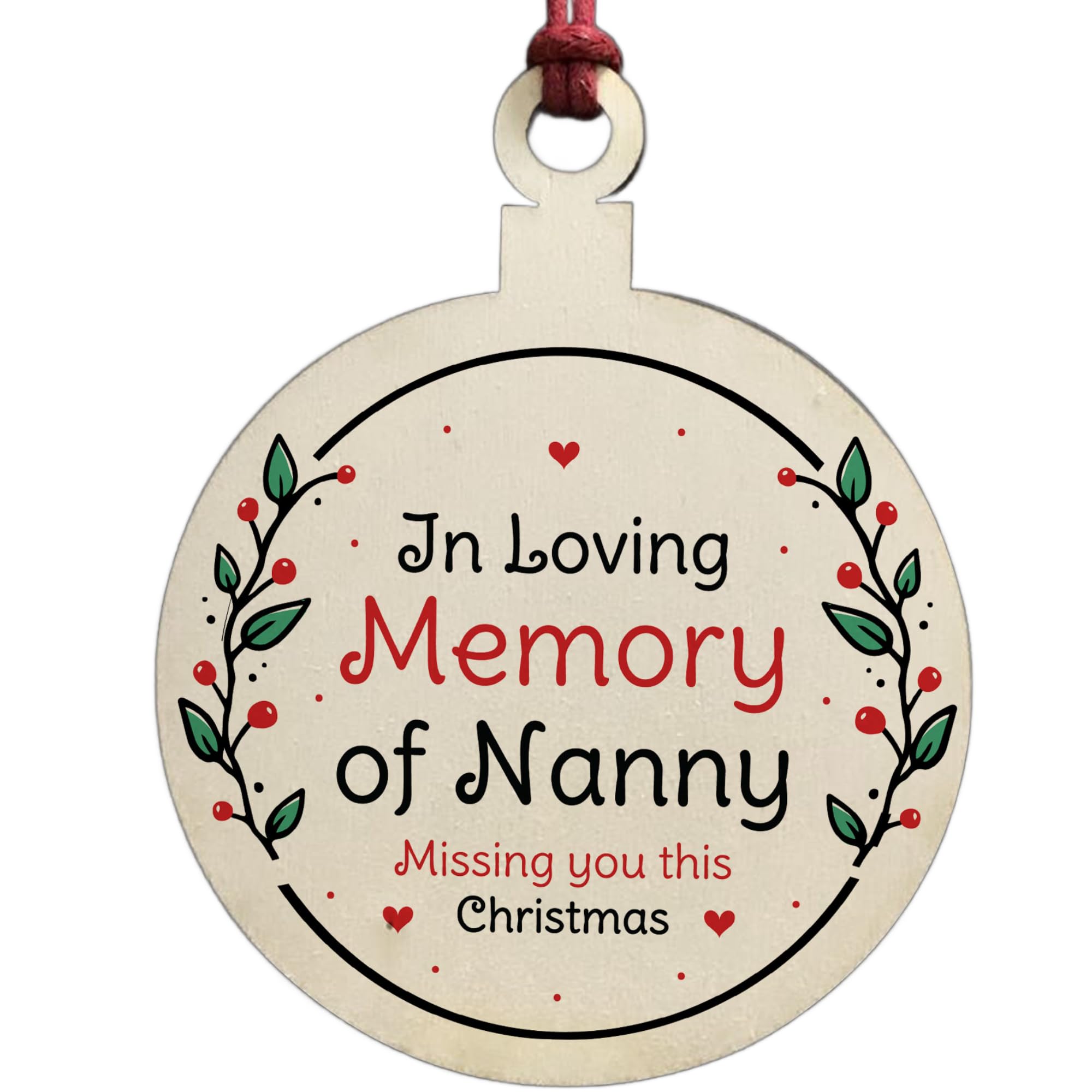 Red Ocean Rememberance Christmas Decoration For Nanny In Memory Nanny Memorial Gift from B&Q