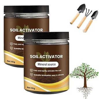 Soil Pro Activator, Soil Activator for Plants, Plant Fertilizer for Raised Garden Beds, Potting Mix, Promote Plant Rooting 60g-2pcs