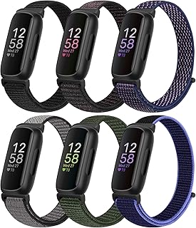 AVOD Nylon Bands Compatible for Fitbit Inspire HR/Fitbit Inspire/Fitbit Inspire 2/Fitbit Ace 2 Stretchy Fabric Soft Woven Nylon Breathable Band Replacement Wristband Accessory Women Men Kids