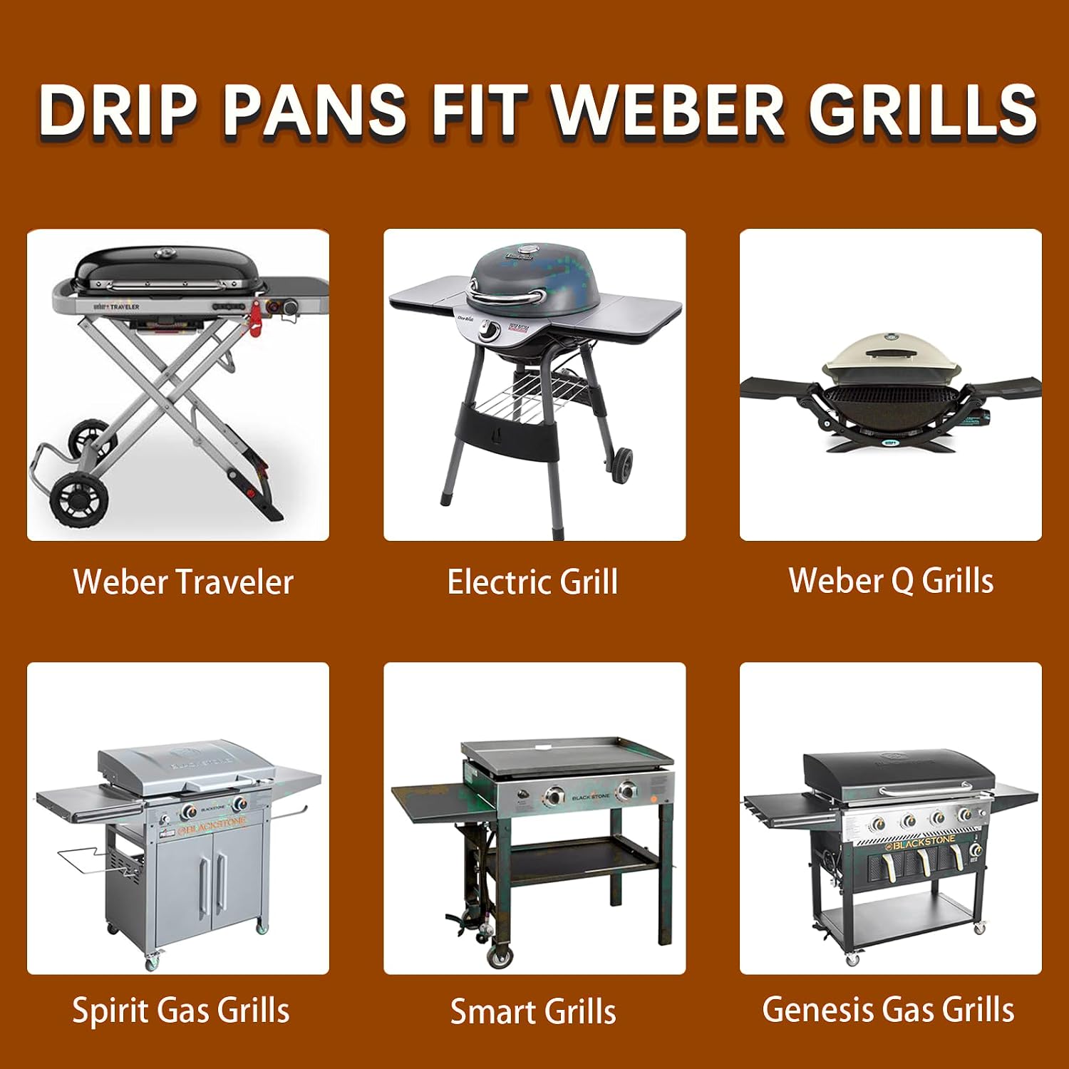 Aluminum Drip Pans for Weber - Disposable Foil Grease Trays Compatible with Weber Grills Spirit Gas Grills, Q Grills, Genesis and Genesis II LX 200 300 Series, Replacement Liners 8.5" X 6", 20 Pack image 3