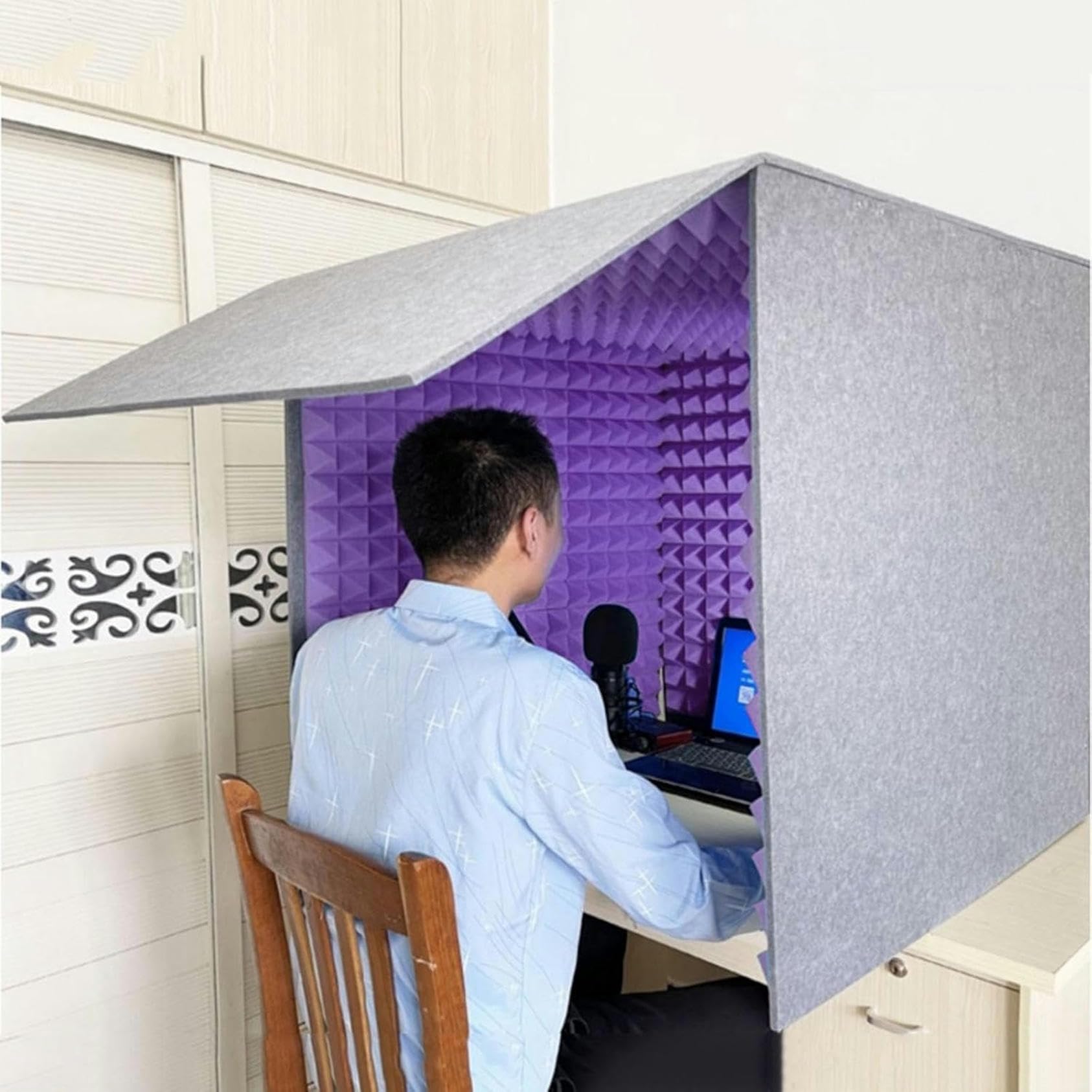 cabina vocale, Cabina vocale portatile, apparecchiatura di registrazione audio, cabina for microfono in schiuma cubica, for studio musicale, camera da letto, casa | Purple