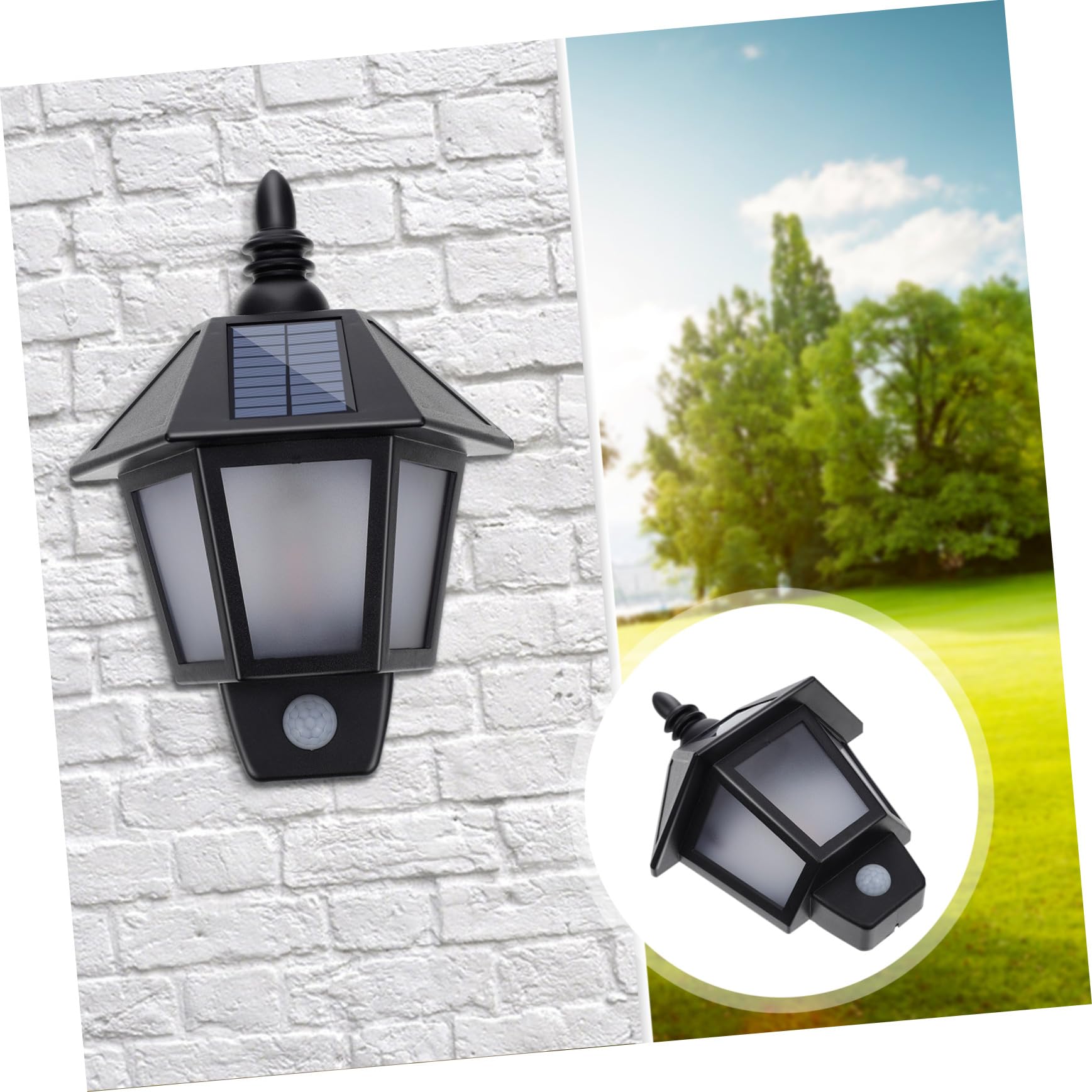 Toddmomy LED Abs Außen für Bewegungsmelder Solar mit Wandleuchte aus Ip55 Schwarzem Material Geeignet für Einfahrt und Gartenbeleuchtung