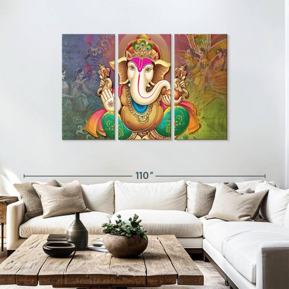 Amazon.com: ElephantStock Hindu Deity Ganesh Wall Art - Horizontal