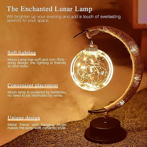 Miniatura 6 de Luz nocturna de hierro, luz mágica de luna y estrella, luz decorativa LED para fiestas, bodas, dormitorios y muchas otras ocasiones, puerto USB, 11