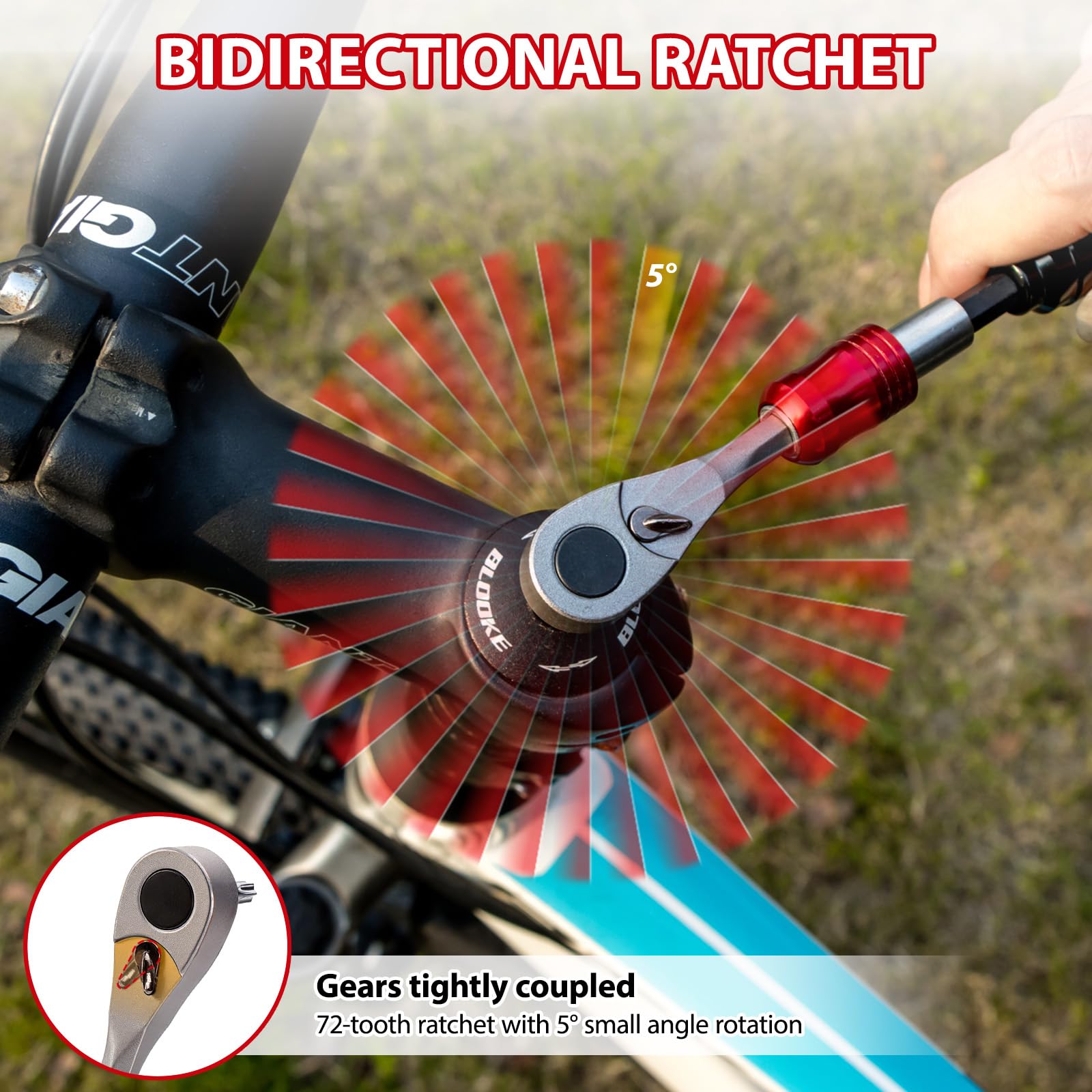 EMERK Bike Repair Kit - Tools & Mini Pump -7