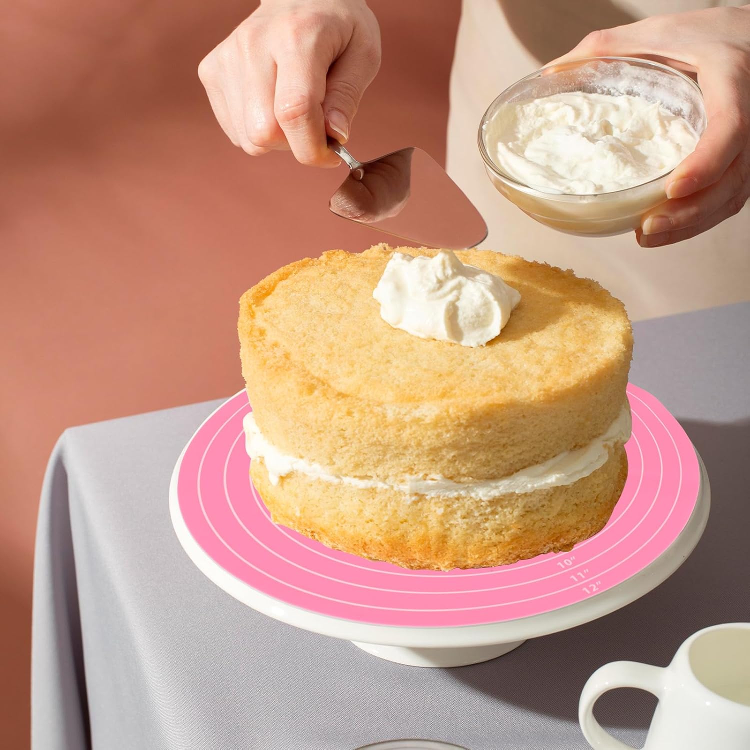 Silicone Baking Mat Cake Mat Round Silicone Baking Mat with Measurements