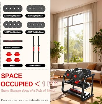 30KG Dumbbells Set,Adjustable Weights Set,Home Gym Exercise Workout Equipment Barbell Weight Set for Home Strength Training,Dumbbell Sets for Men Women