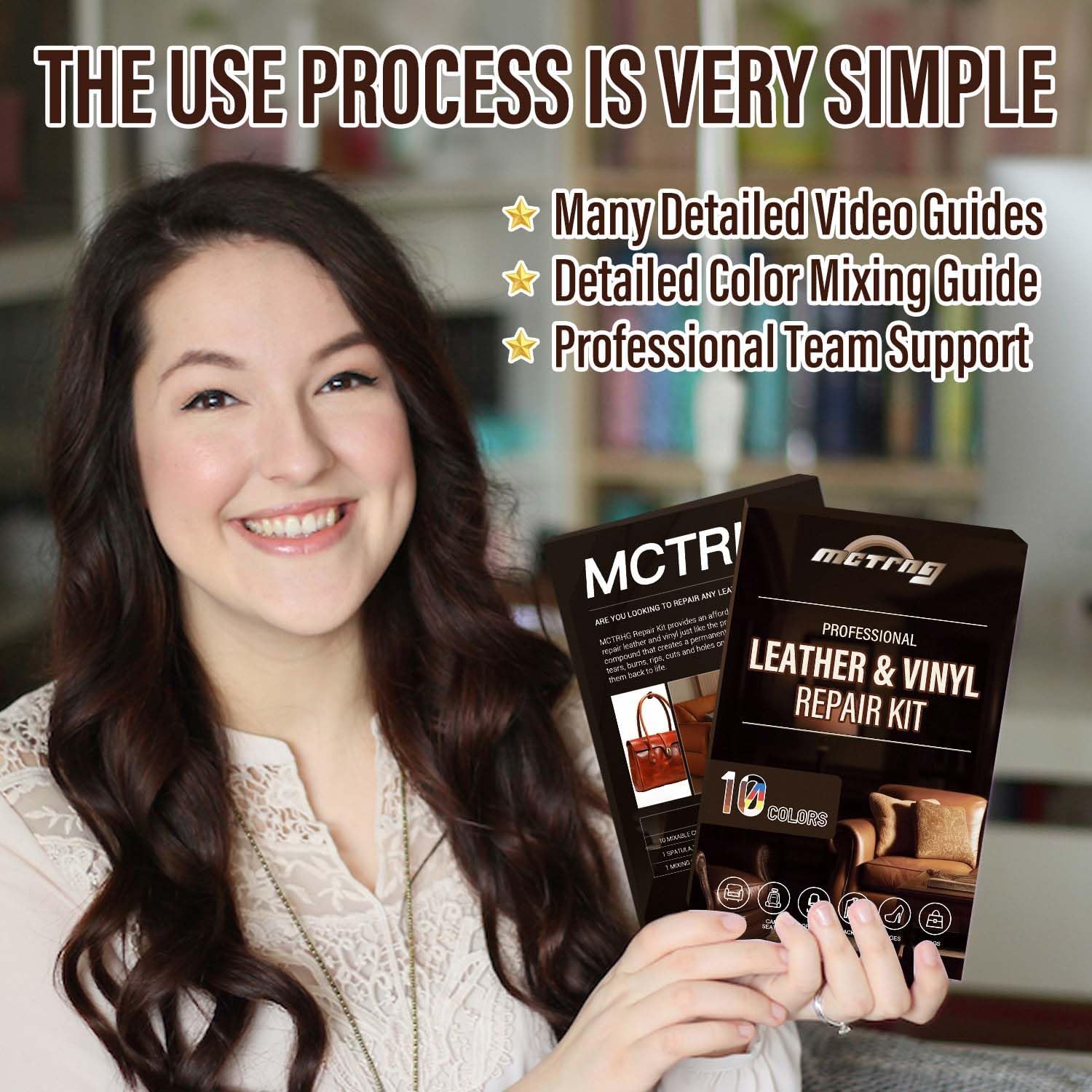 Leather & Vinyl Repair Kit, Leather Repair Kit for Car Seat, Shoes, Jacket, Sofa, Couch, Purse, Restores Faux, Artificial, Genuine Pleather, with Easy to Follow Instruction to Match Any Color - Image 8