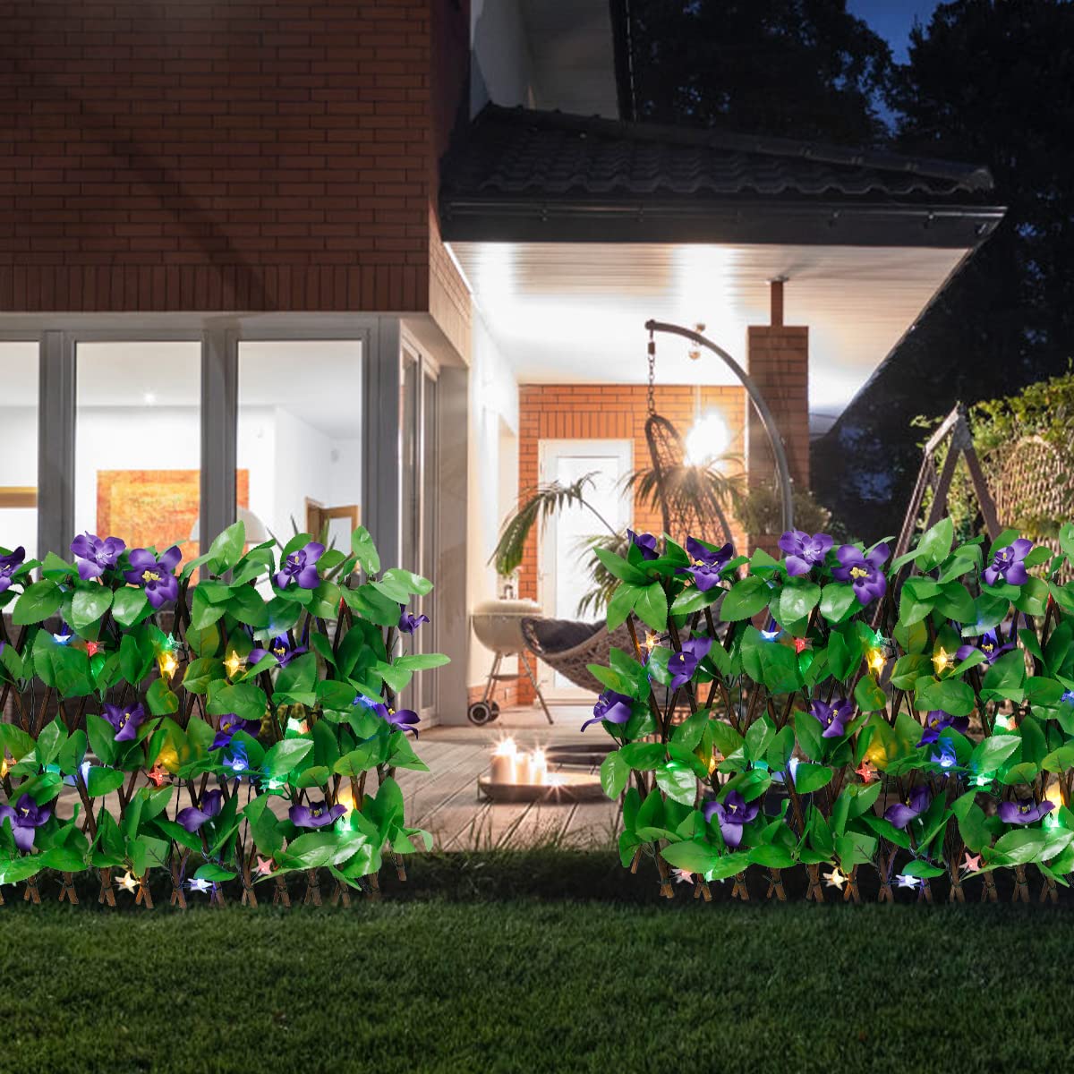 Artificial Maple Leaf Willow Fence Ivy Screen on Trellis Hedge Screening Expandable Privacy Screen Wall Panel