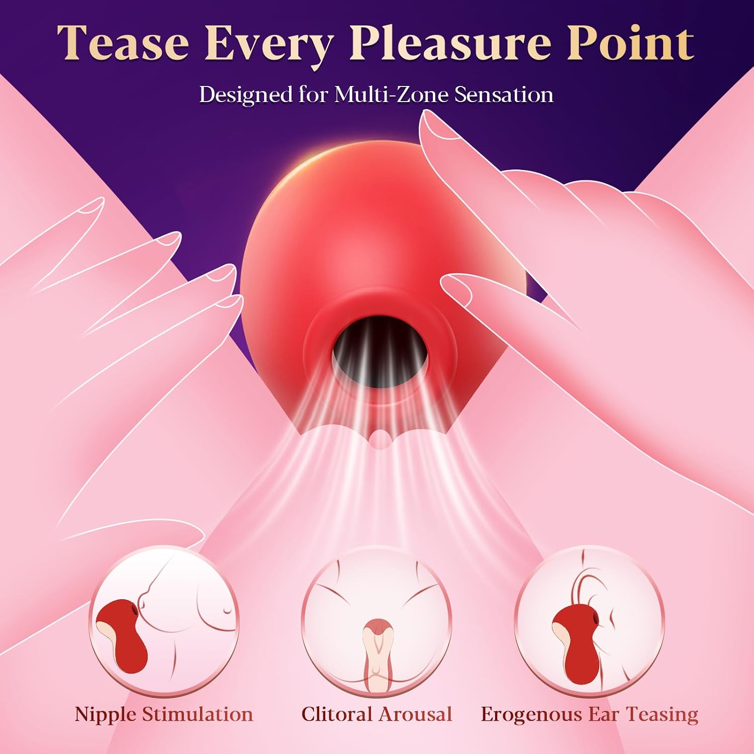Sucking Vibrator Adult Sex Toys for Women - Clitoral Stimulator with 7 Suction Modes, Waterproof Adult Toys for Female Pleasure, Rose Sucking Toy & Nipple Sucker for Couples