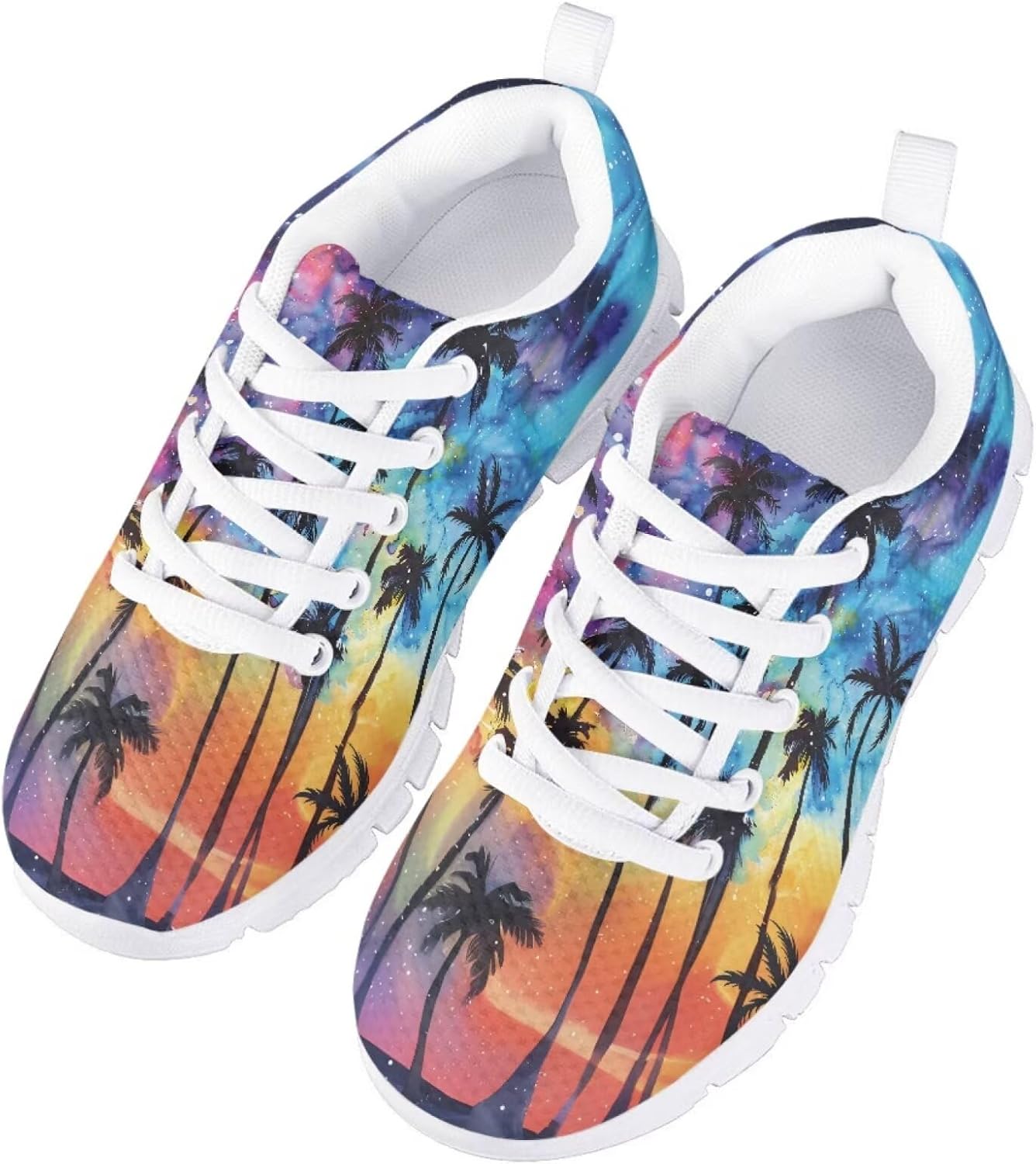 Funnydude Cute Print Girls Tennis Shoes Little/Big Kids Lightweight Sneakers Lace up Running Shoes