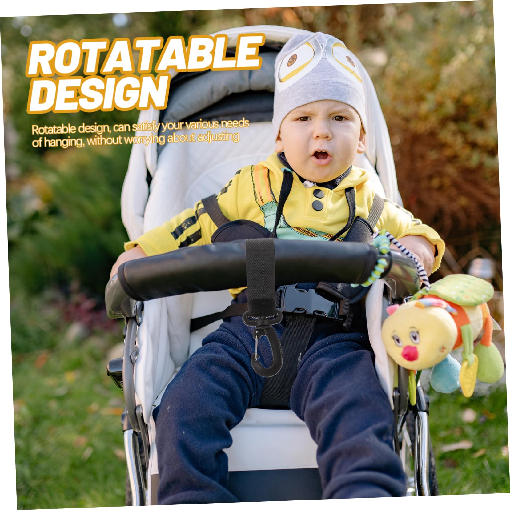 HAPINARY 6pcs Rotatable Stroller Hooks for Bags Durable Plastic Clips for Easy Hanging for Shopping Wheelchairs and Diaper Bags Convenient Stroller Accessories