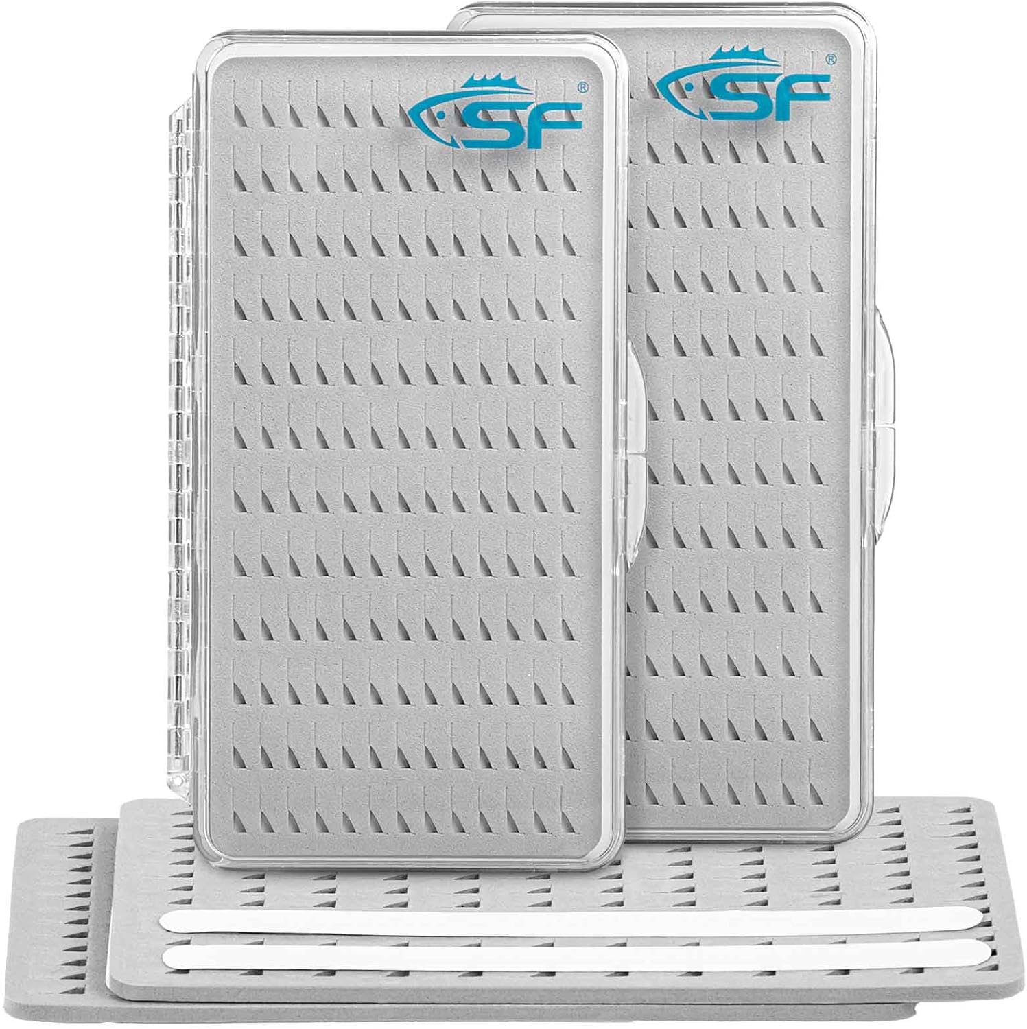 SF Slim Fishing Fly Box Thin Trout Flies Plastic Clear Fishing Box