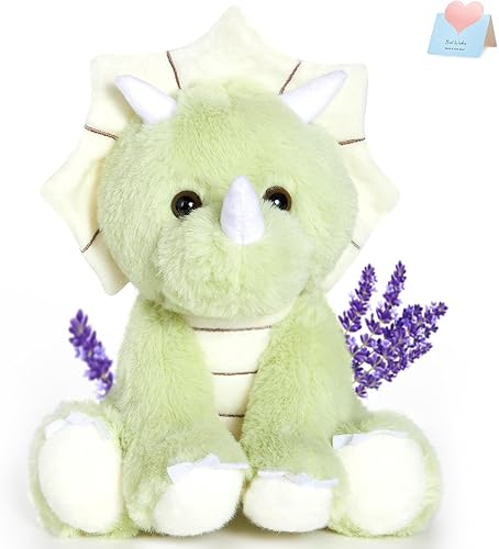 Athoinsu Lindos animales de peluche de dinosaurio Triceratops con aroma a lavanda, regalo de cumpleaños, Navidad, fin de semana para niños pequeños,