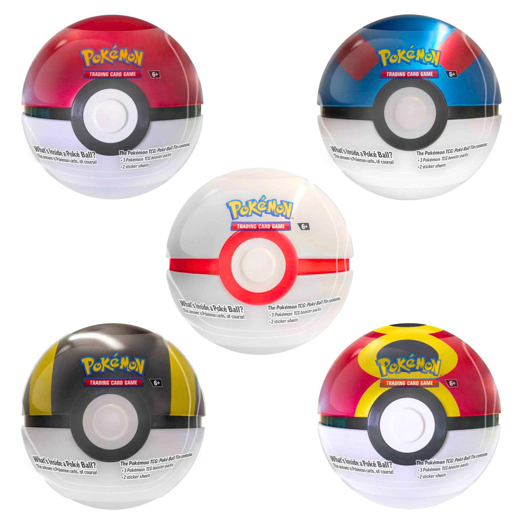 Pokémon PKM Pokeball Tin Autumn 2025 DE, 3 Booster Packs + 2 Sticker Sheets