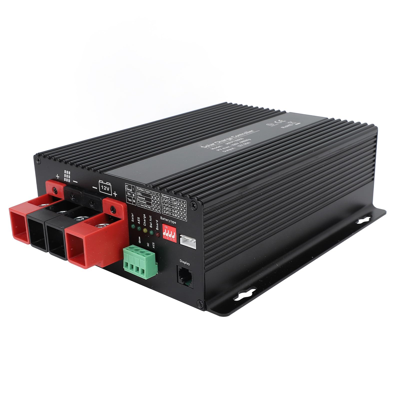 Kontroler ładowania Słonecznego 40A MPPT, Automatyczny Inteligentny Regulator 12V 24V z Wyświetlaczem LCD Ustawienie Timera z Podwójnym Portem USB, dla Systemu Paneli Słonecznych