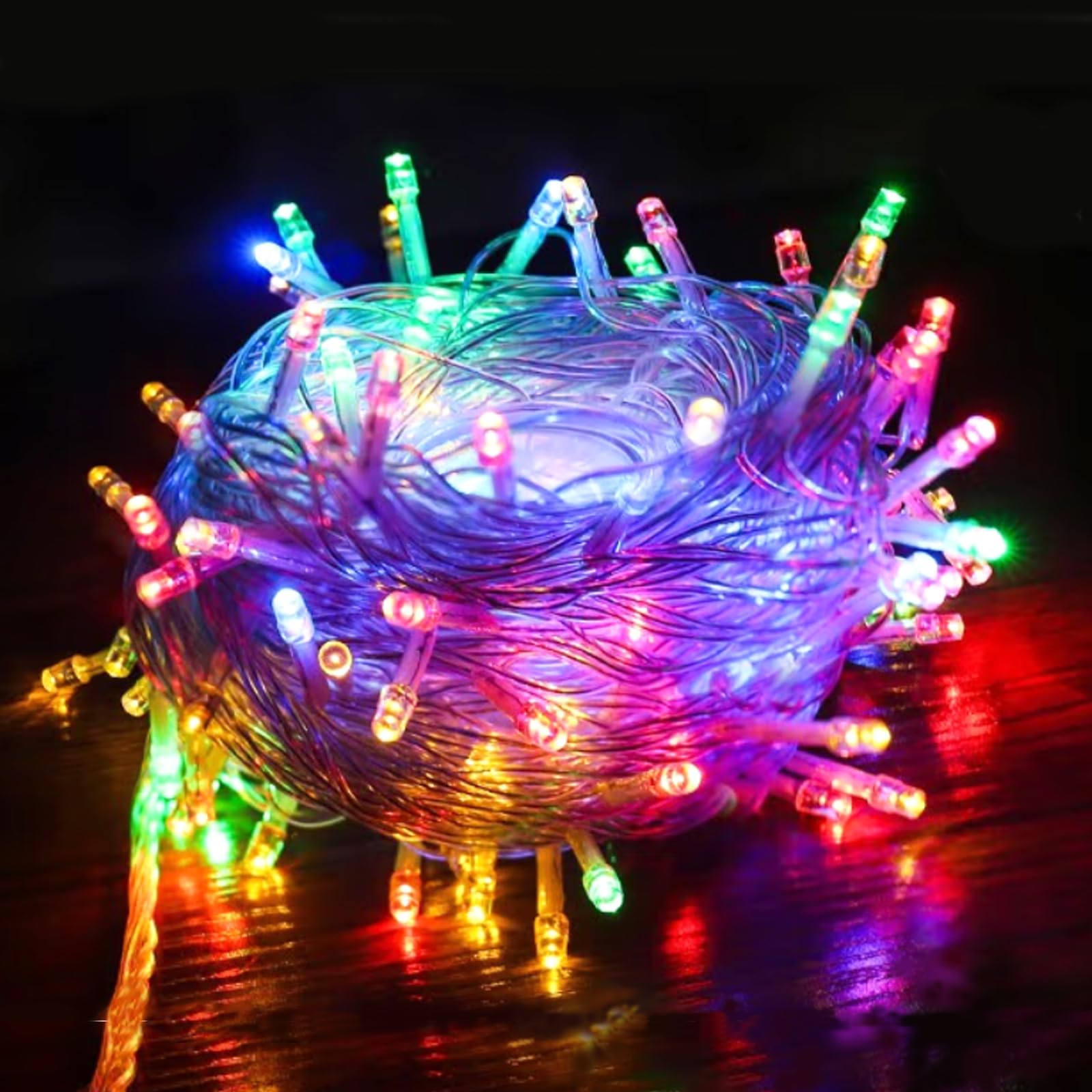Indoor Decorations String Lights, Plug in Clear White Wire 8 Modes Easter Christmas Decorative Fairy Colorful Light for Bedroom Patio Wall Hanging Xmas Tree, Wedding, Party Decor (Multi Colored)