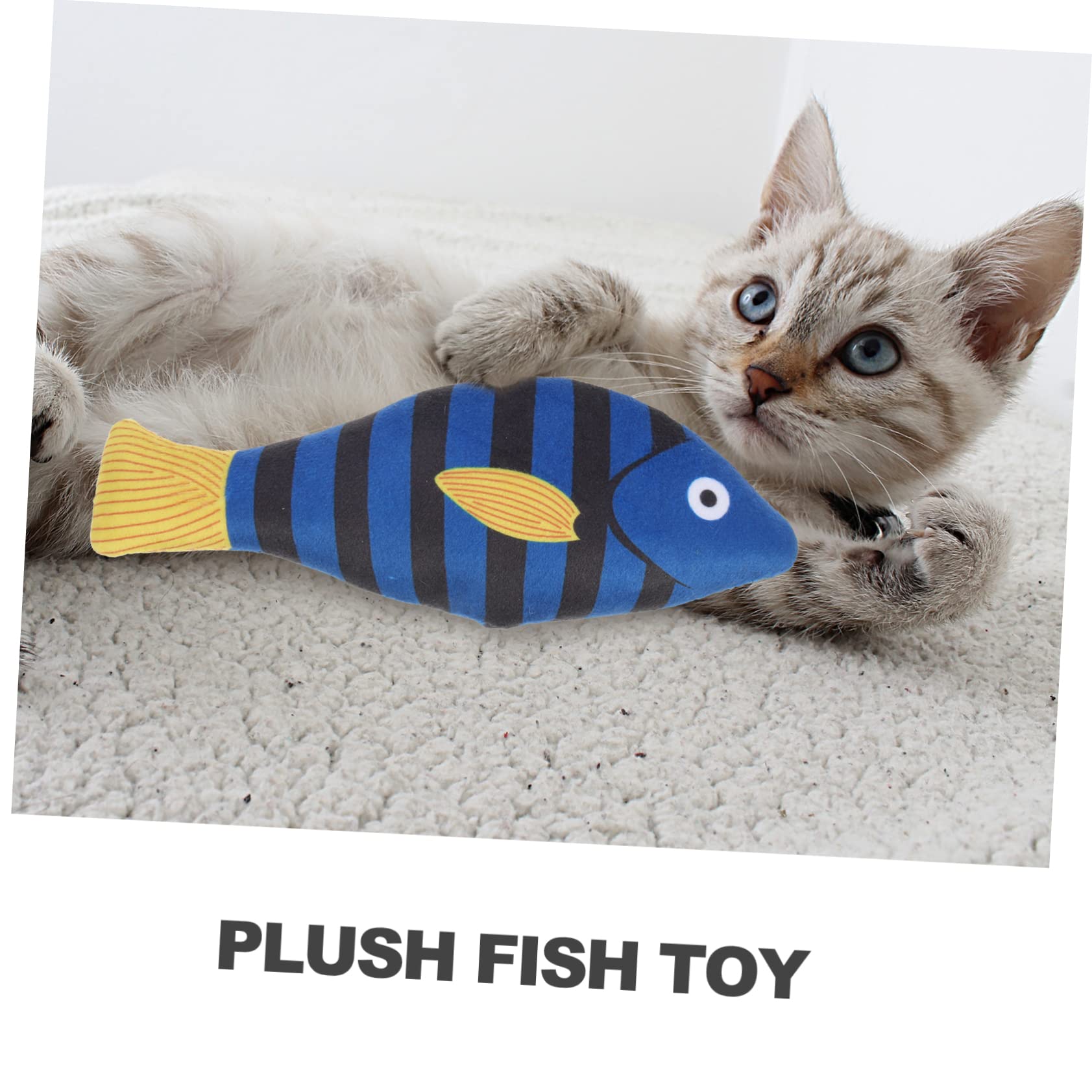 SUPVOX Jouet à Mâcher Poisson pour Chat à l'herbe à Chat Naturelle Peluche Légère Taille Moyenne Intérieur Divertissement Chaton