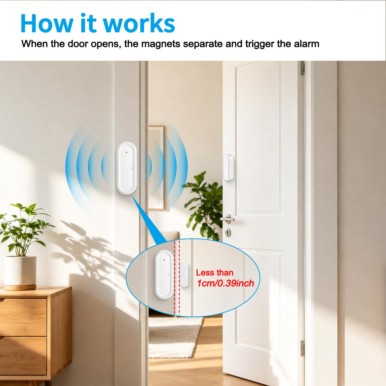 NineLeaf Tür und Fensteralarm, Kabellose Alarmanlage für Tür & Fenster, 4PC