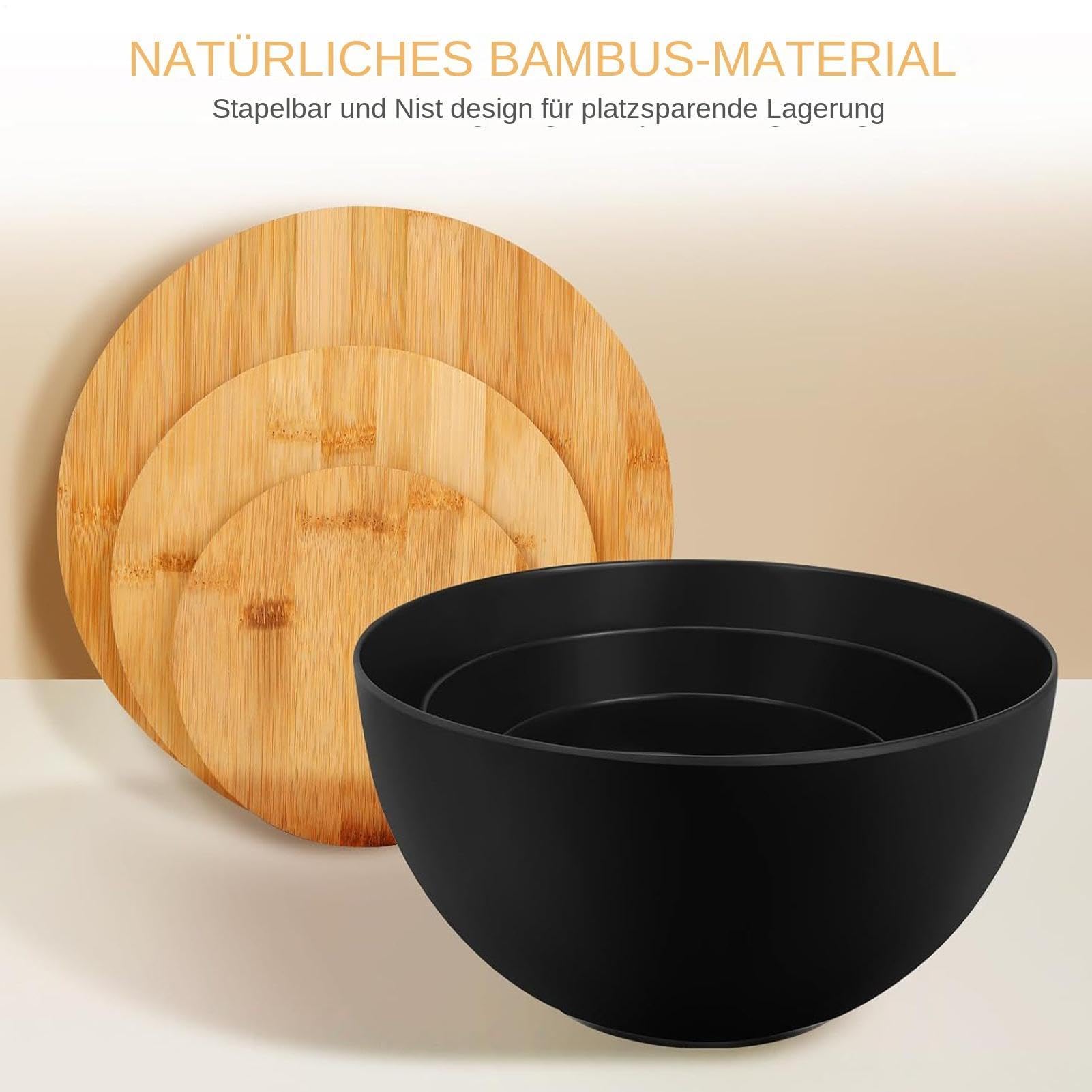Bol Para Ensalada Con Tapa Para Preparar Almacenar y Servir | Ensaladeras Anidables Para Cocina Preparación Y Servicio De Comidas Ensalada Snacks Pan Sopa Frutas Verduras Con