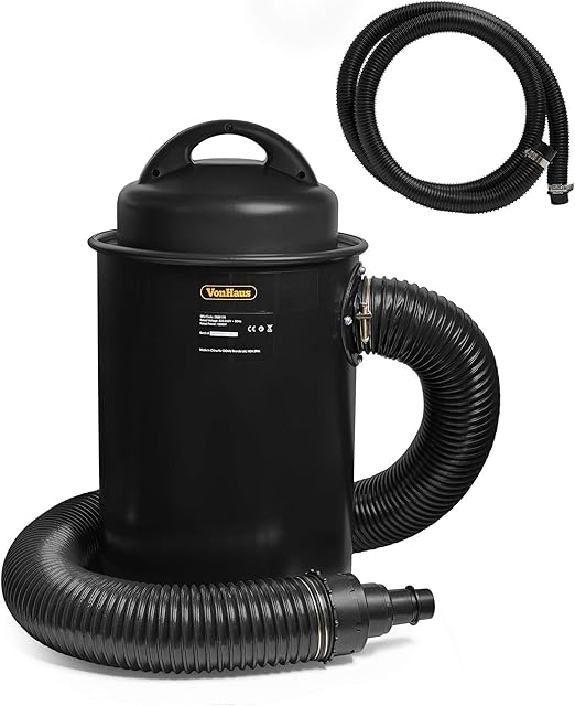 VonHaus Dust Collector  1200W 50L, Industrial Vacuum Cleaner  Dust Extractor Workshop Vacuum Cleaner  Saw Dust Collector  Powerful Suction with 2m Hose - High Filtration to 0.5 Microns