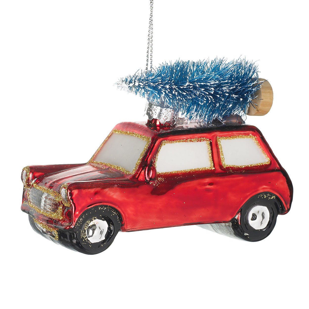 Heaven Sends Gold Hand Painted Glass Christmas Tree Decoration - Car & Christmas Tree (10Cm)