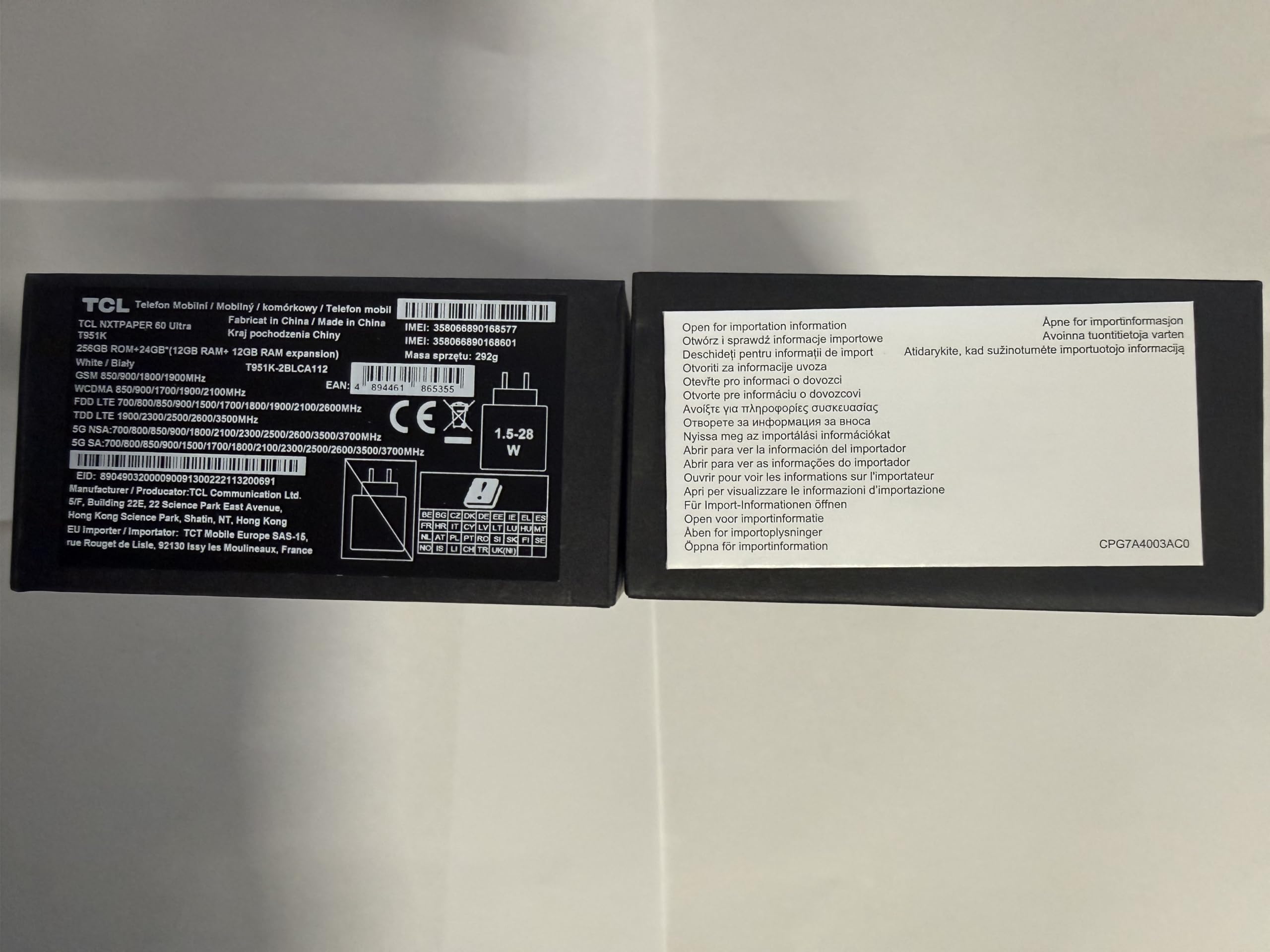 TCL Smartfon z systemem Android NXTPAPER 60 Ultra 5G, wyświetlacz FHD+ o przekątnej 7,2 cala, 12 GB pamięci RAM + 512 GB pamięci ROM, telefon z ochroną oczu, kolor mgławica czarny, z etui z klapką i