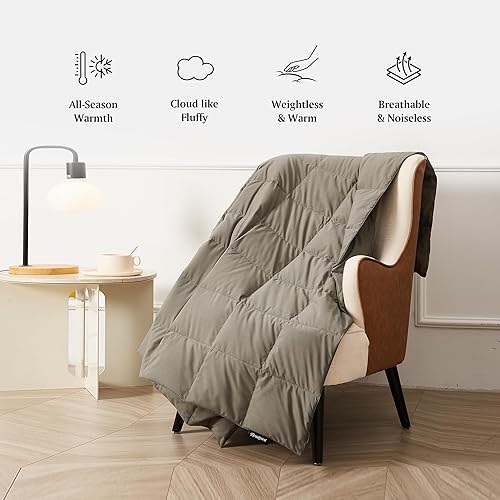 Miniatura 5 de Beautyrest Edredón de plumas ultrasuave para todas las estaciones, tamaño matrimonialqueen, funda de microfibra de colores, relleno de edredón de