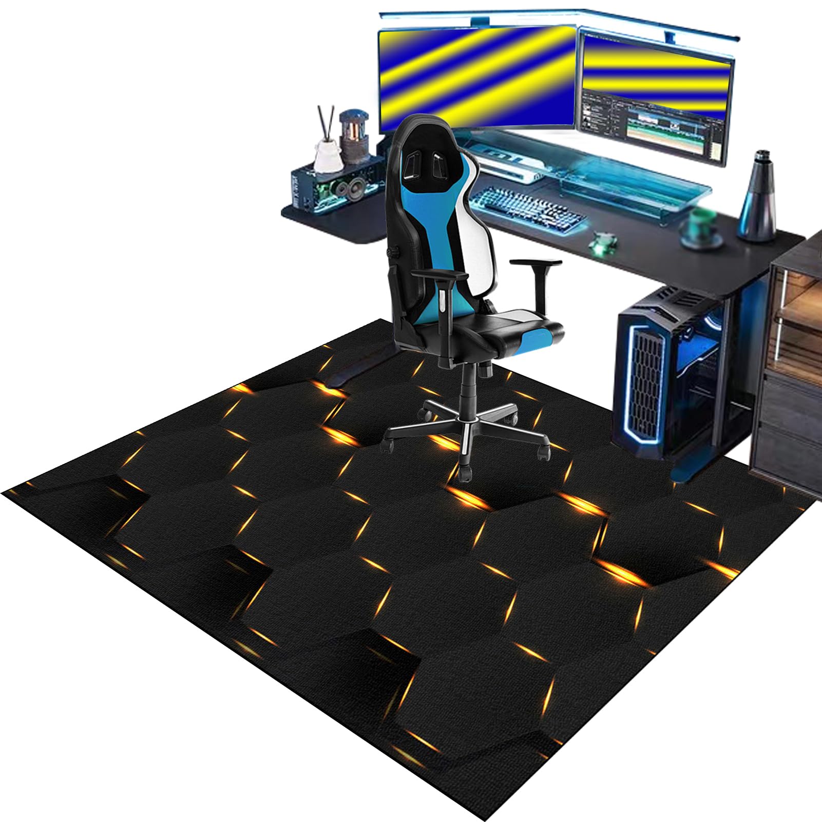 Floor Protector for Office Chair, Gaming Chair Mat for Hard floor, Office Carpet Protector Chair Mat for Home Office, Under Desk Office Rug, Computer Desk Chair Mat for Rolling Chair 70 x 80 cm